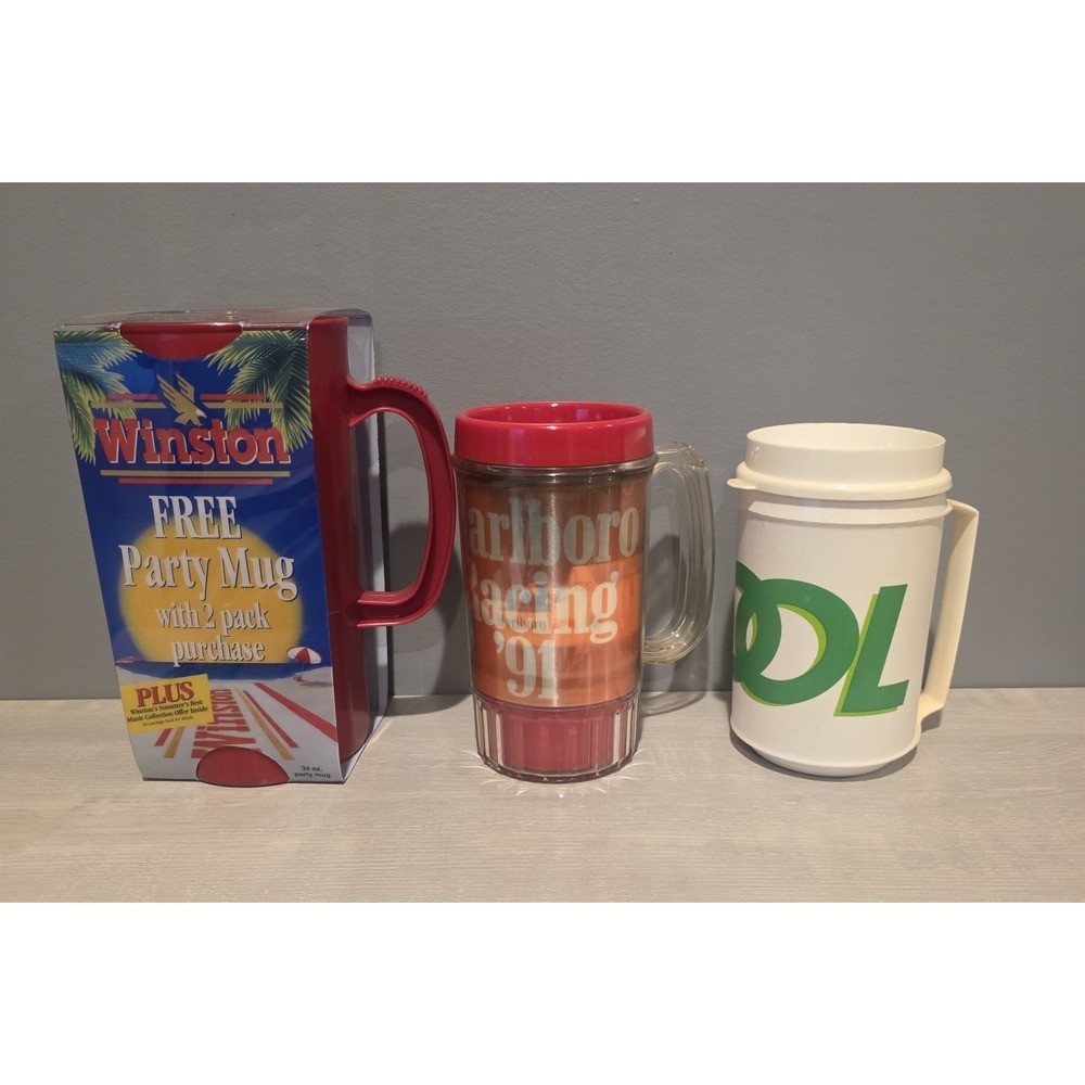 Vintage Tobacco Advertising Mugs Never Used Marlboroโ Kool Winston Lot Of Three